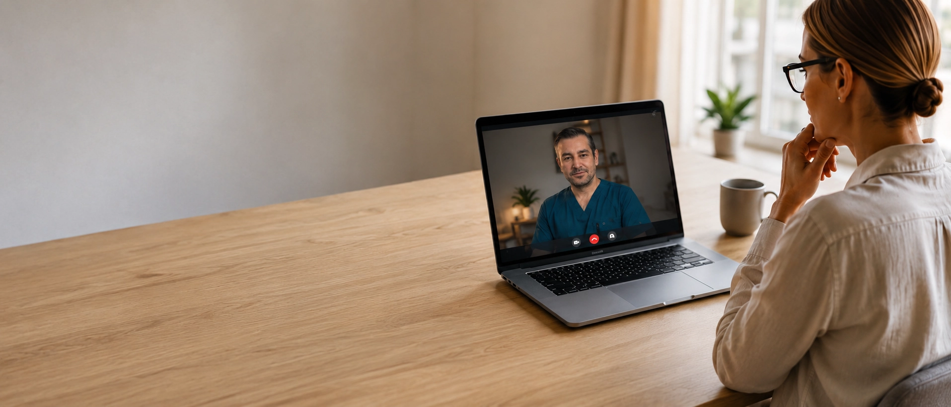Paciente en videoconsulta con un médico